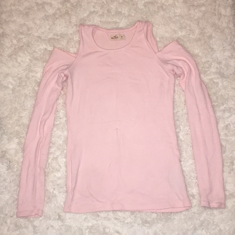 Pink cold shoulder shirt
